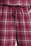 Zivame Checkered Charm Flannel Pyjama Set - Maroon Banner — thumbnail 6